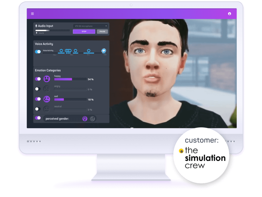 entertAIn play emotion detection with simulation crew